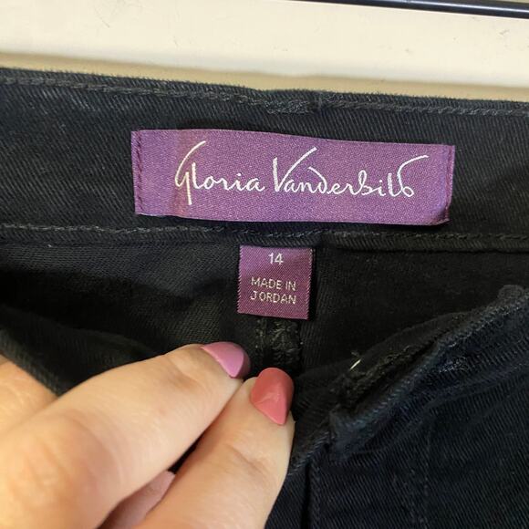 Gloria Vanderbilt Amanda Stretch High Rise Straight Leg Jeans Black Sz 14 NWOT - Picture 6 of 14